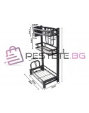 Кухненски рафт органайзер триетажна стойка за подправки лофт